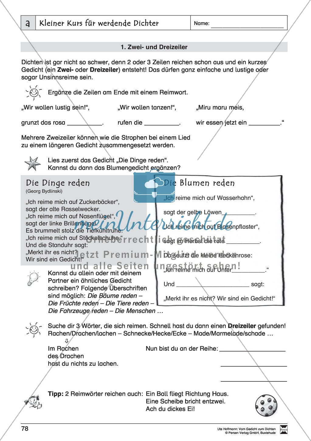 Lyrische Texte - Gedichte schreiben und gestalten: