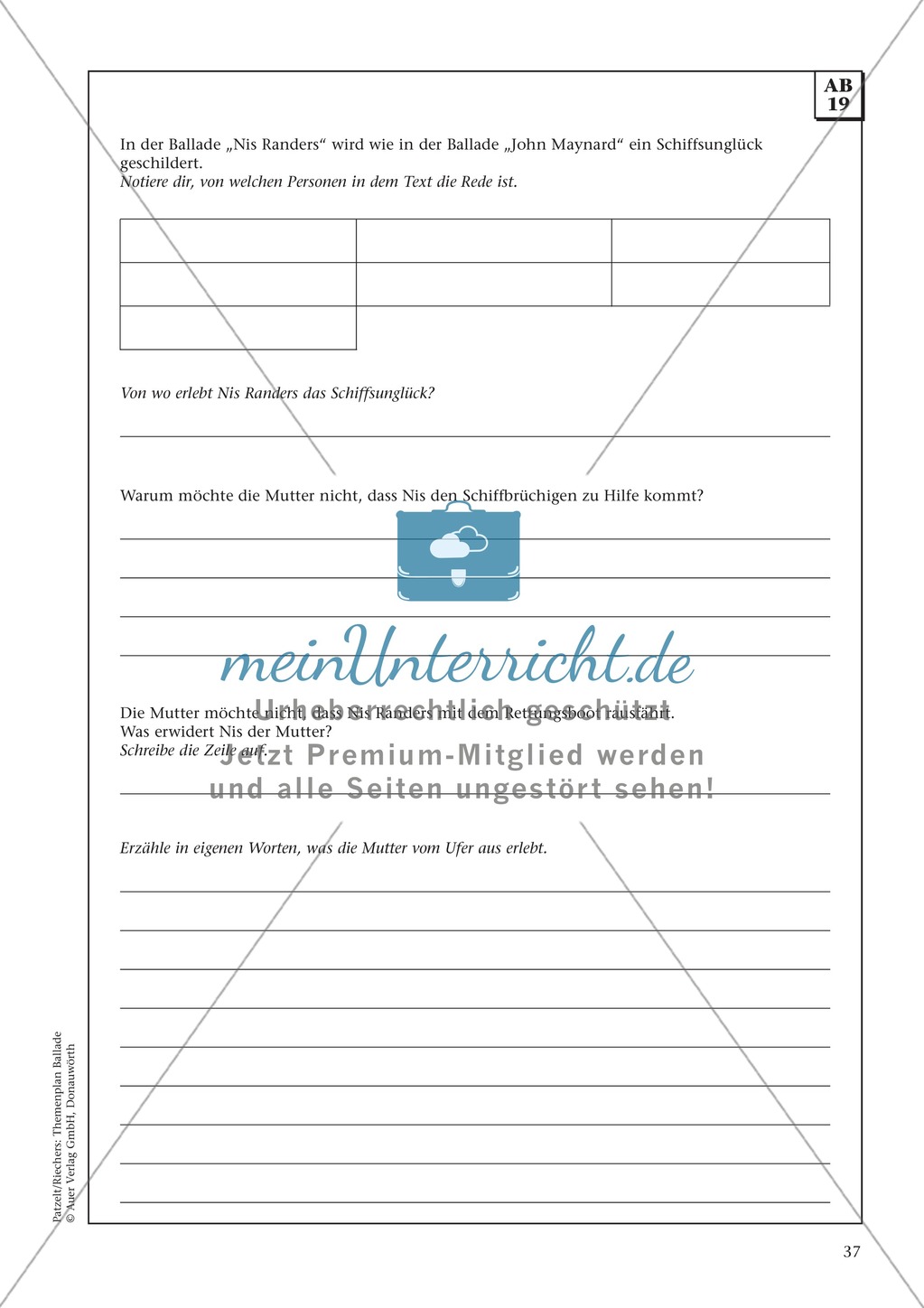 Balladen im Deutschunterricht: Themenplan inkl. Material (komplett) Preview 24