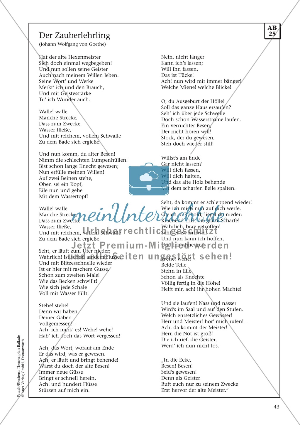 Balladen im Deutschunterricht: Themenplan inkl. Material (komplett) Preview 30