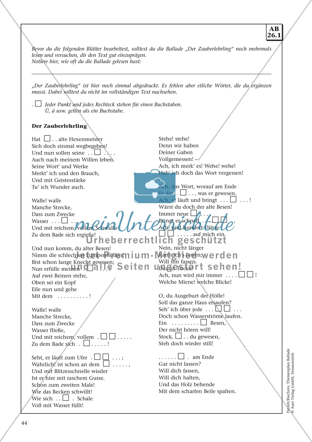 Balladen im Deutschunterricht: Themenplan inkl. Material (komplett) Preview 31