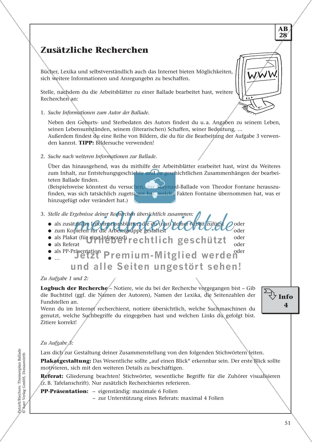 Balladen im Deutschunterricht: Themenplan inkl. Material (komplett) Preview 38