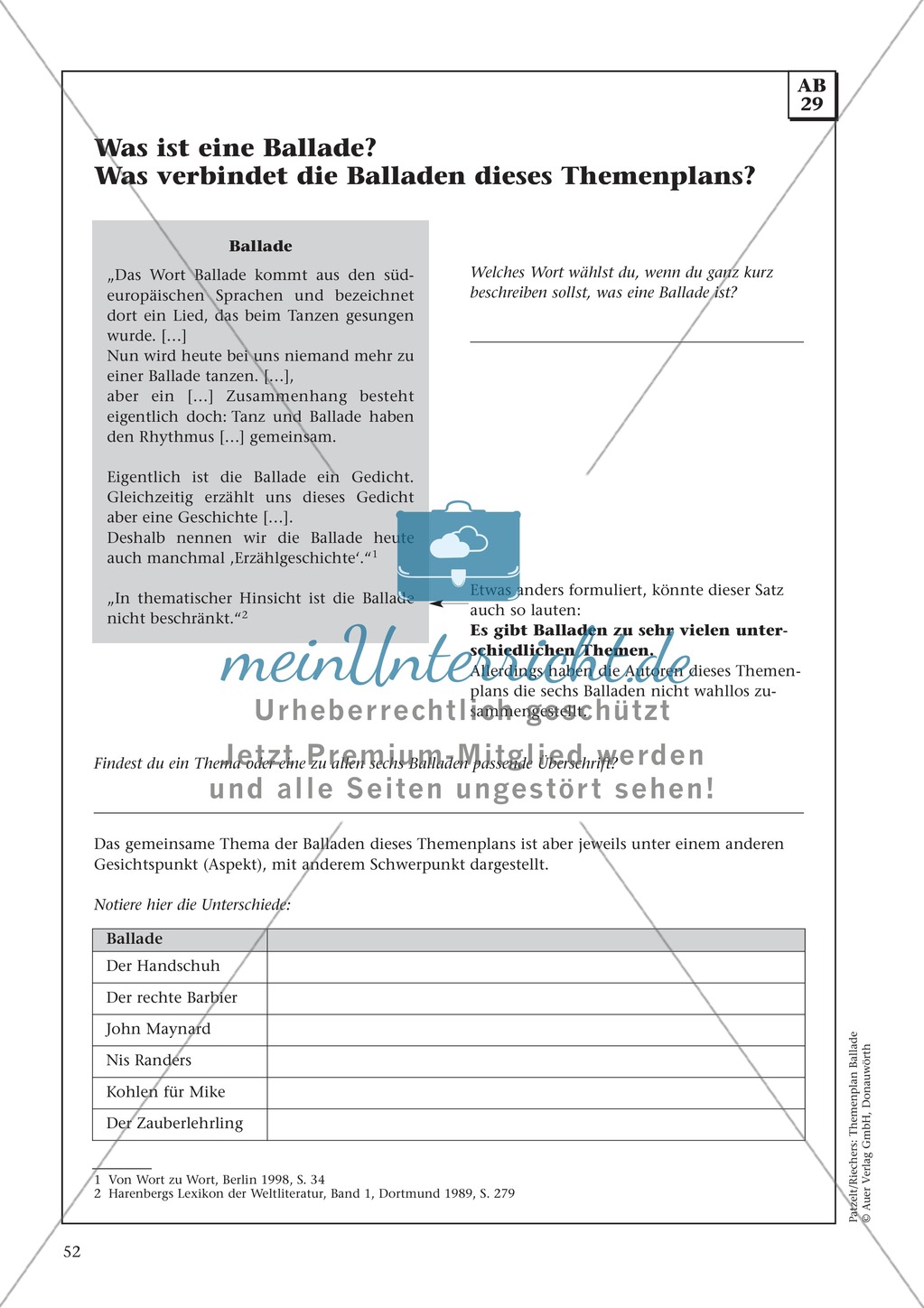 Balladen im Deutschunterricht: Themenplan inkl. Material (komplett) Preview 39