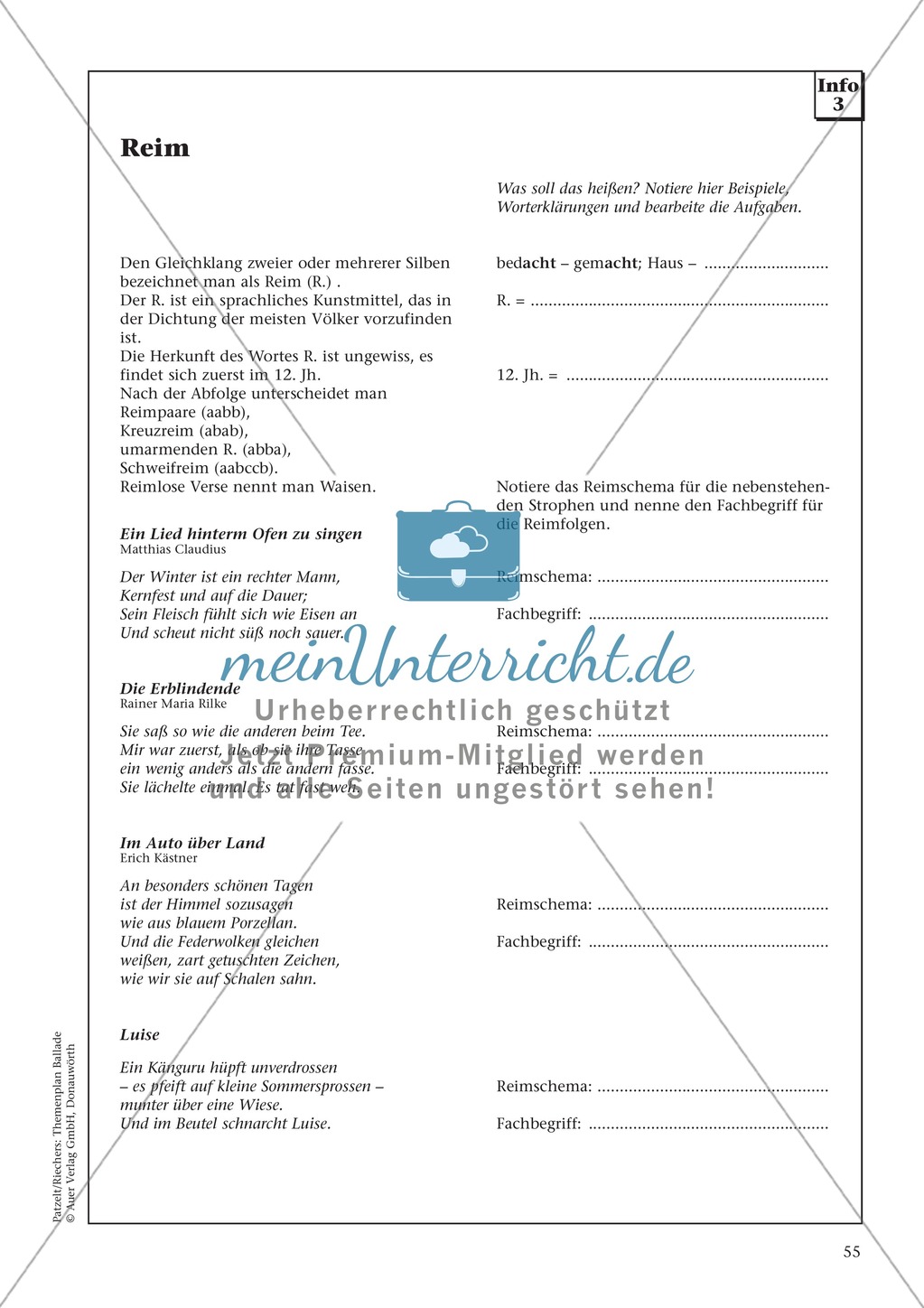 Balladen im Deutschunterricht: Themenplan inkl. Material (komplett) Preview 42