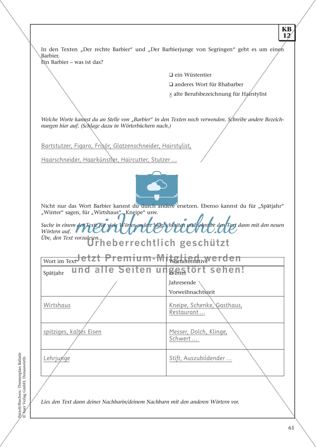 Balladen im Deutschunterricht: Themenplan inkl. Material (komplett) Preview 48