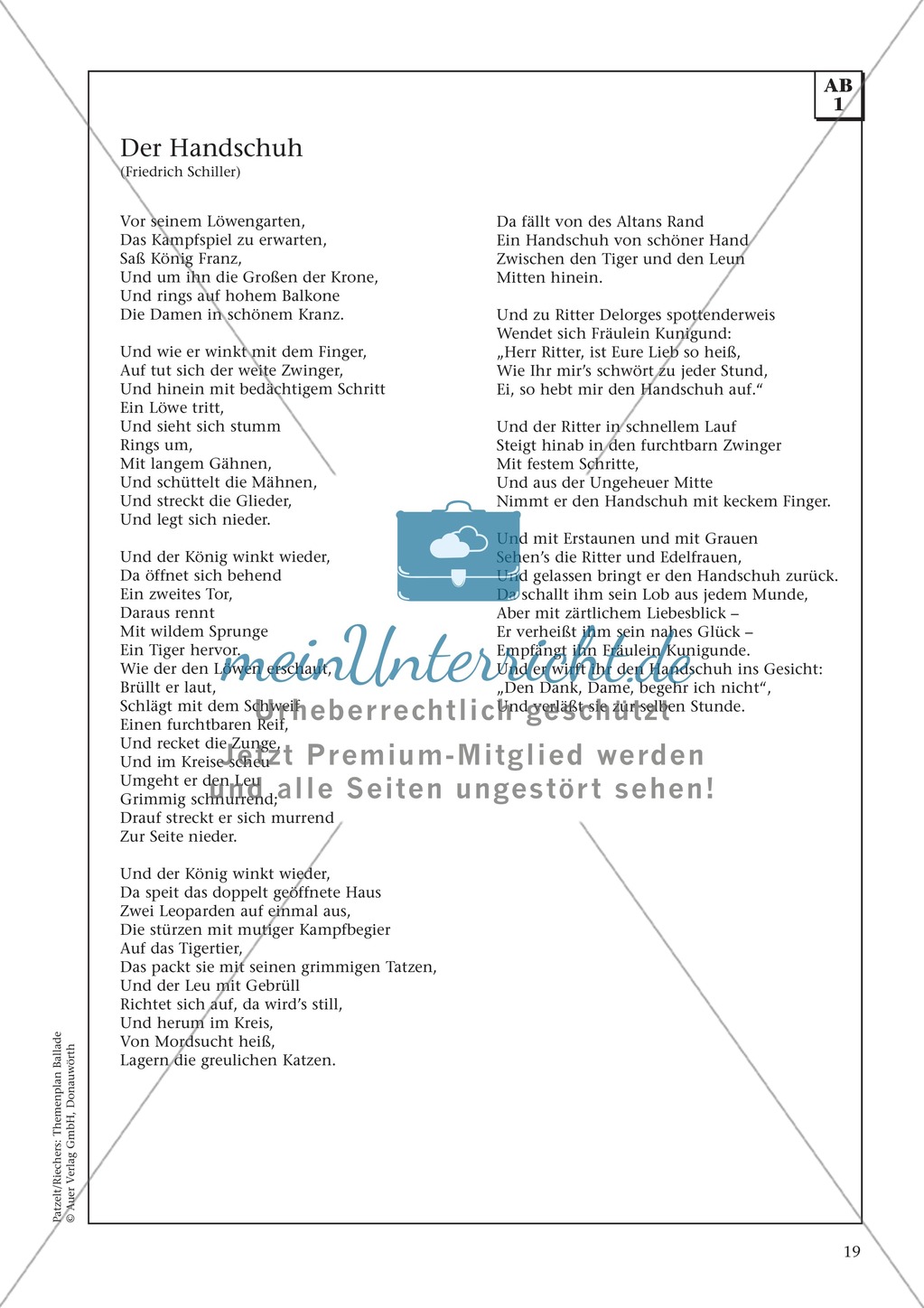 Balladen im Deutschunterricht: Themenplan inkl. Material (komplett) Preview 6