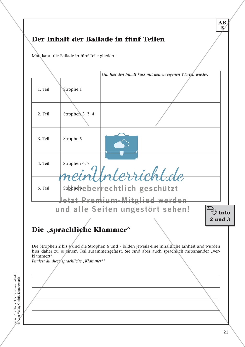 Balladen im Deutschunterricht: Themenplan inkl. Material (komplett) Preview 8