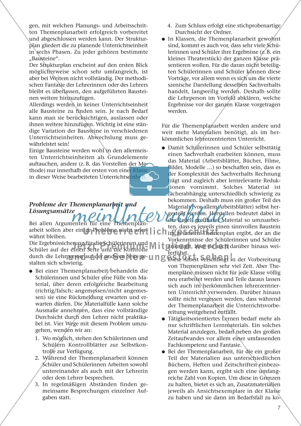 Offener Unterricht und Themenplanarbeit: fachdidaktischer Beitrag Preview 4