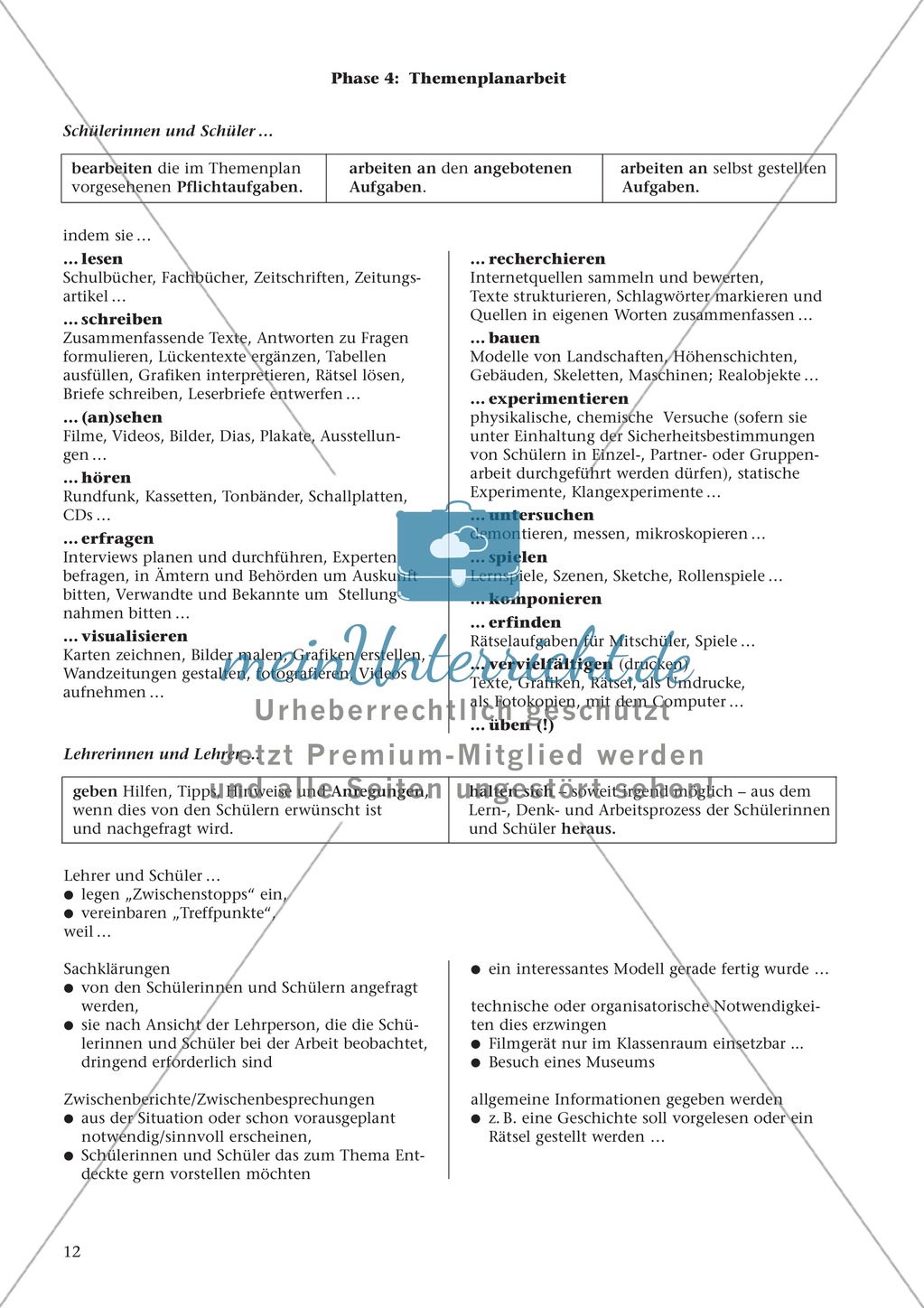 Offener Unterricht und Themenplanarbeit: fachdidaktischer Beitrag Preview 9