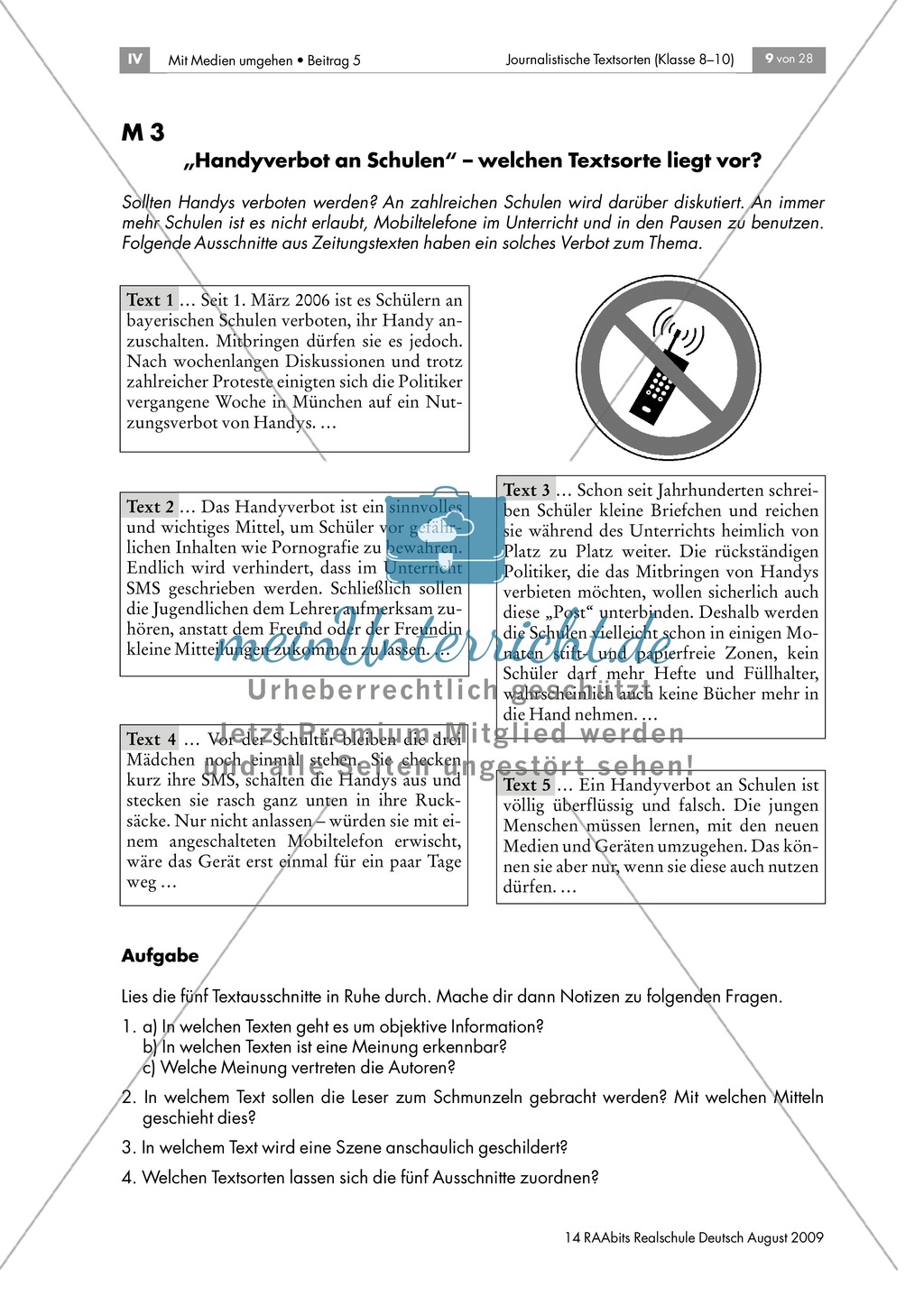 Merkmale journalistischer Textsorten: Kreuzworträtsel + Hinweise + Erwartungshorizont: Material einzeln Preview 2