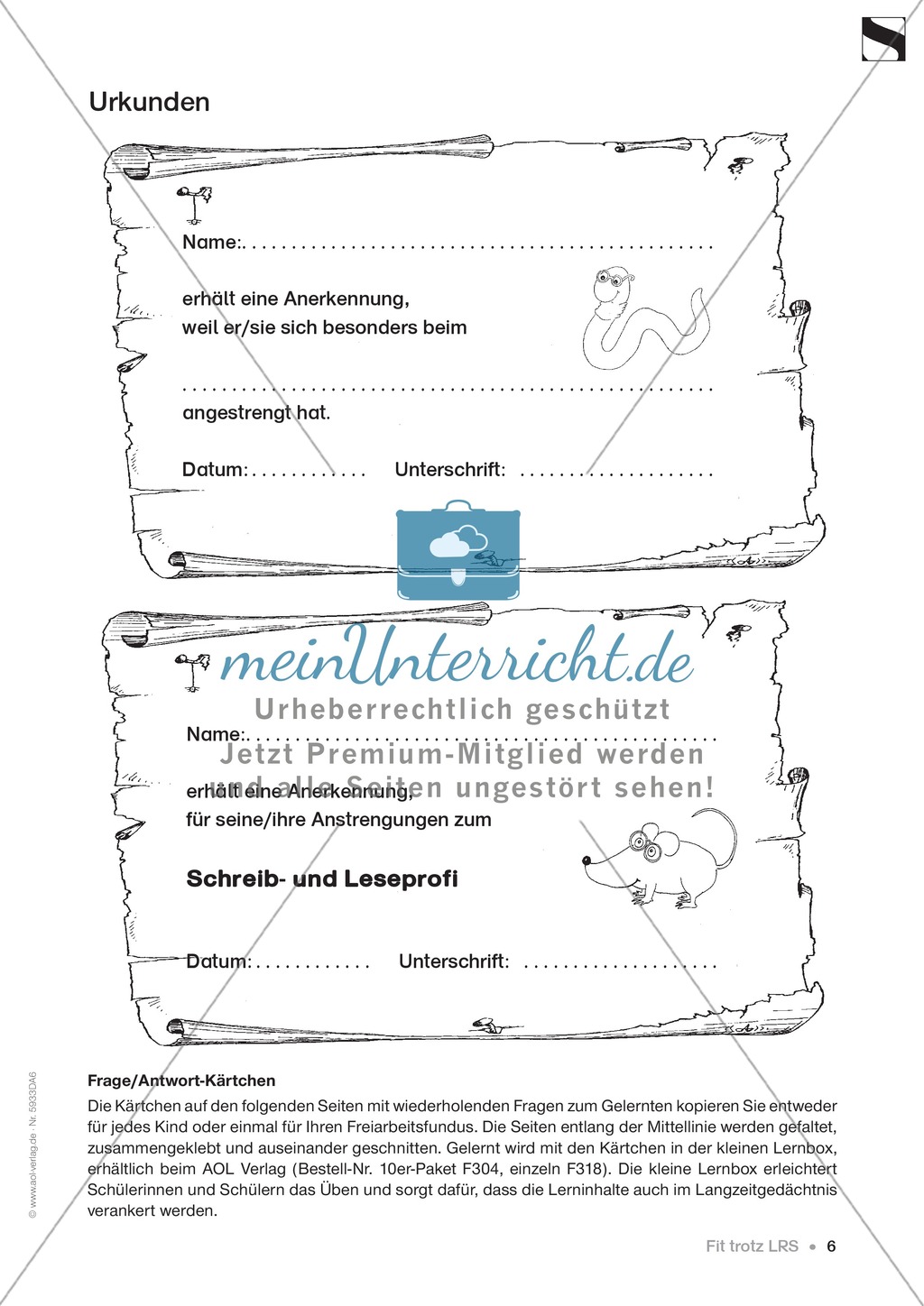 Aufbaumaterialien zu den FRESCH-Strategien: Gesamtes Material Preview 7