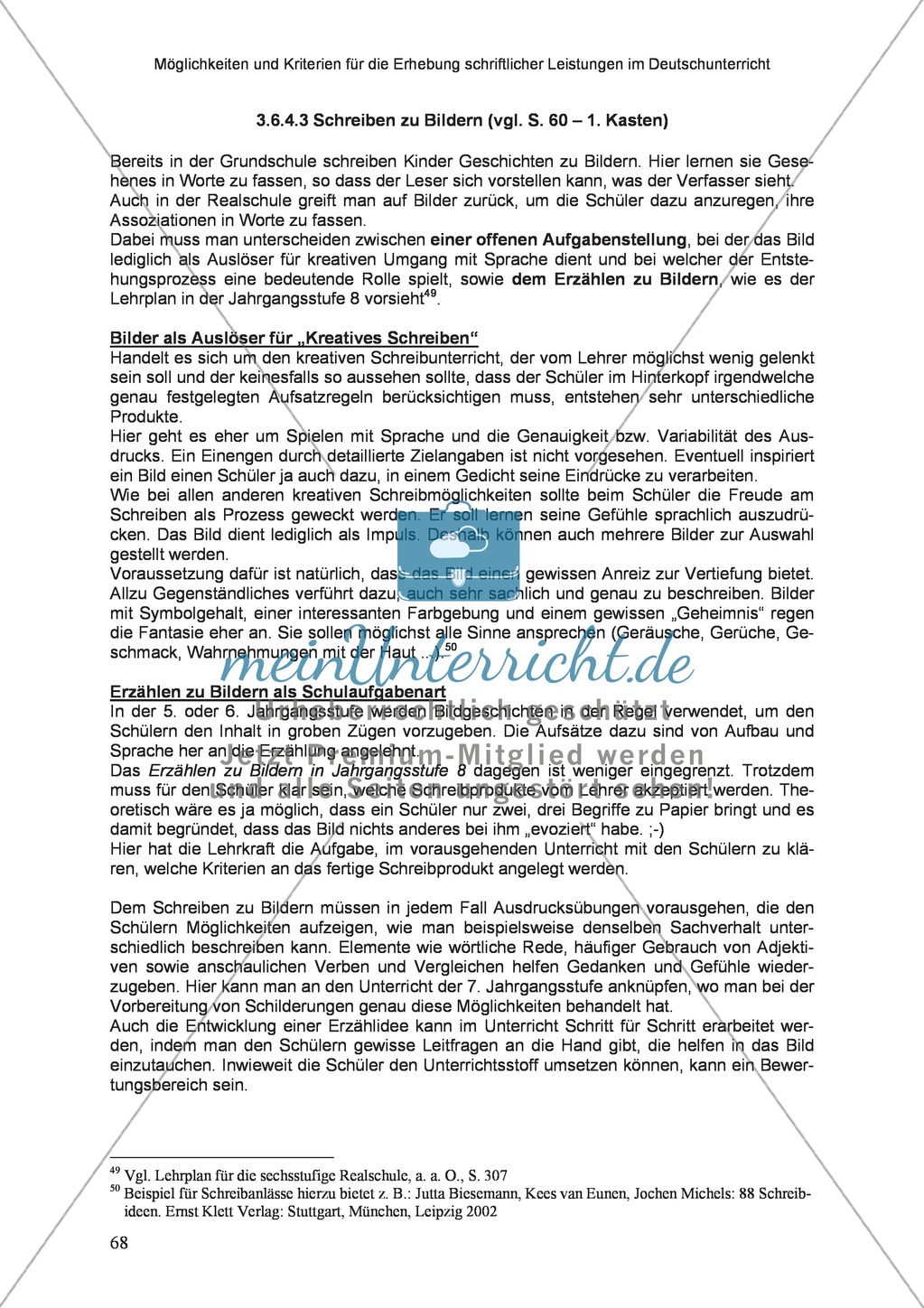 Möglichkeiten und Kriterien für die Erhebung schriftlicher Leistungen im Deutschunterricht: Weitere ausgewählte Schreibformen - Kreatives Schreiben Preview 11