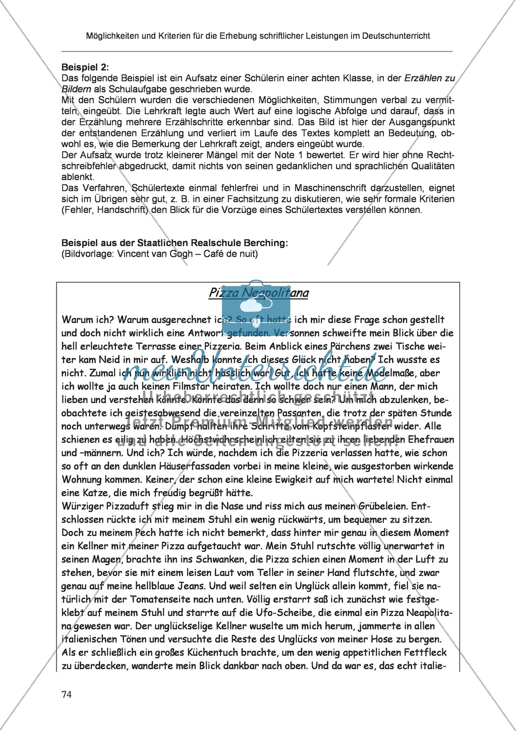 Möglichkeiten und Kriterien für die Erhebung schriftlicher Leistungen im Deutschunterricht: Weitere ausgewählte Schreibformen - Kreatives Schreiben Preview 17