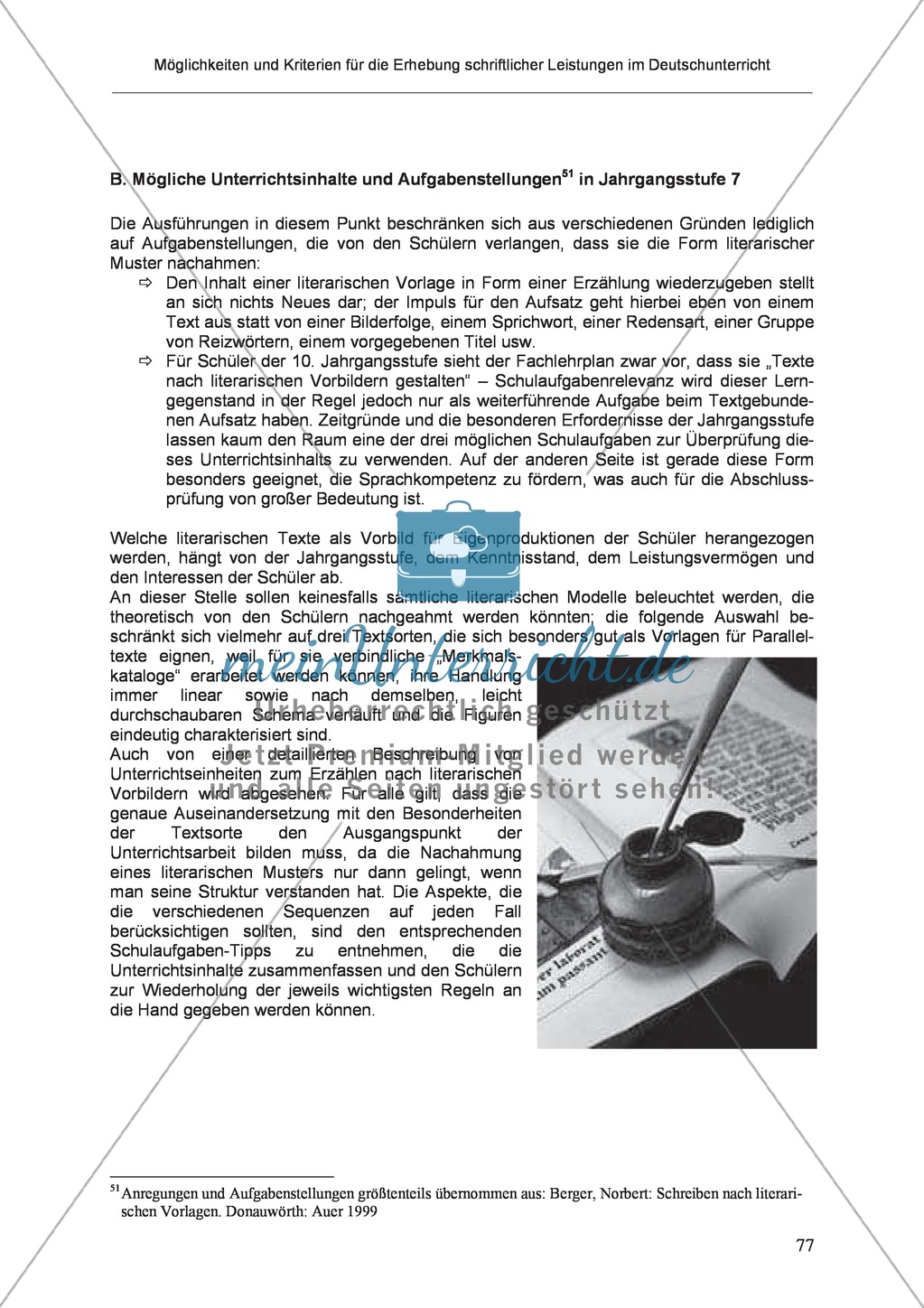 Möglichkeiten und Kriterien für die Erhebung schriftlicher Leistungen im Deutschunterricht: Weitere ausgewählte Schreibformen - Kreatives Schreiben Preview 20