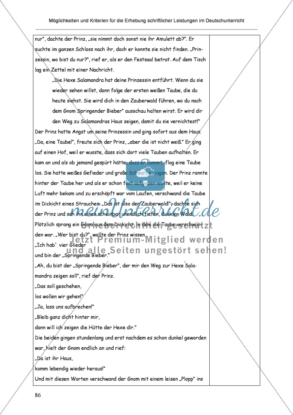 Möglichkeiten und Kriterien für die Erhebung schriftlicher Leistungen im Deutschunterricht: Weitere ausgewählte Schreibformen - Kreatives Schreiben Preview 29