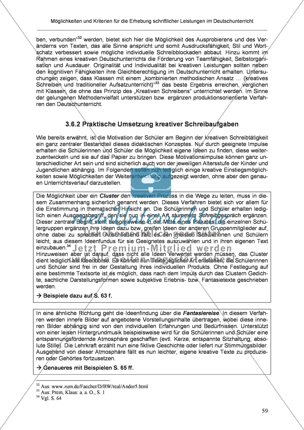 Möglichkeiten und Kriterien für die Erhebung schriftlicher Leistungen im Deutschunterricht: Weitere ausgewählte Schreibformen - Kreatives Schreiben Preview 2