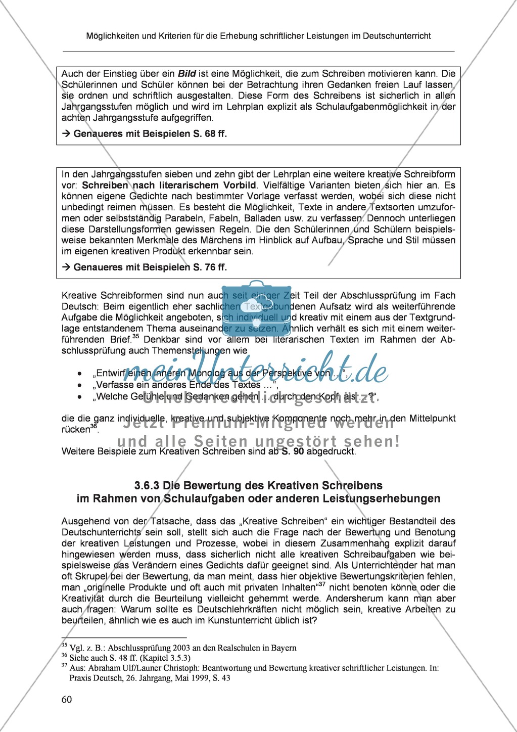 Möglichkeiten und Kriterien für die Erhebung schriftlicher Leistungen im Deutschunterricht: Weitere ausgewählte Schreibformen - Kreatives Schreiben Preview 3