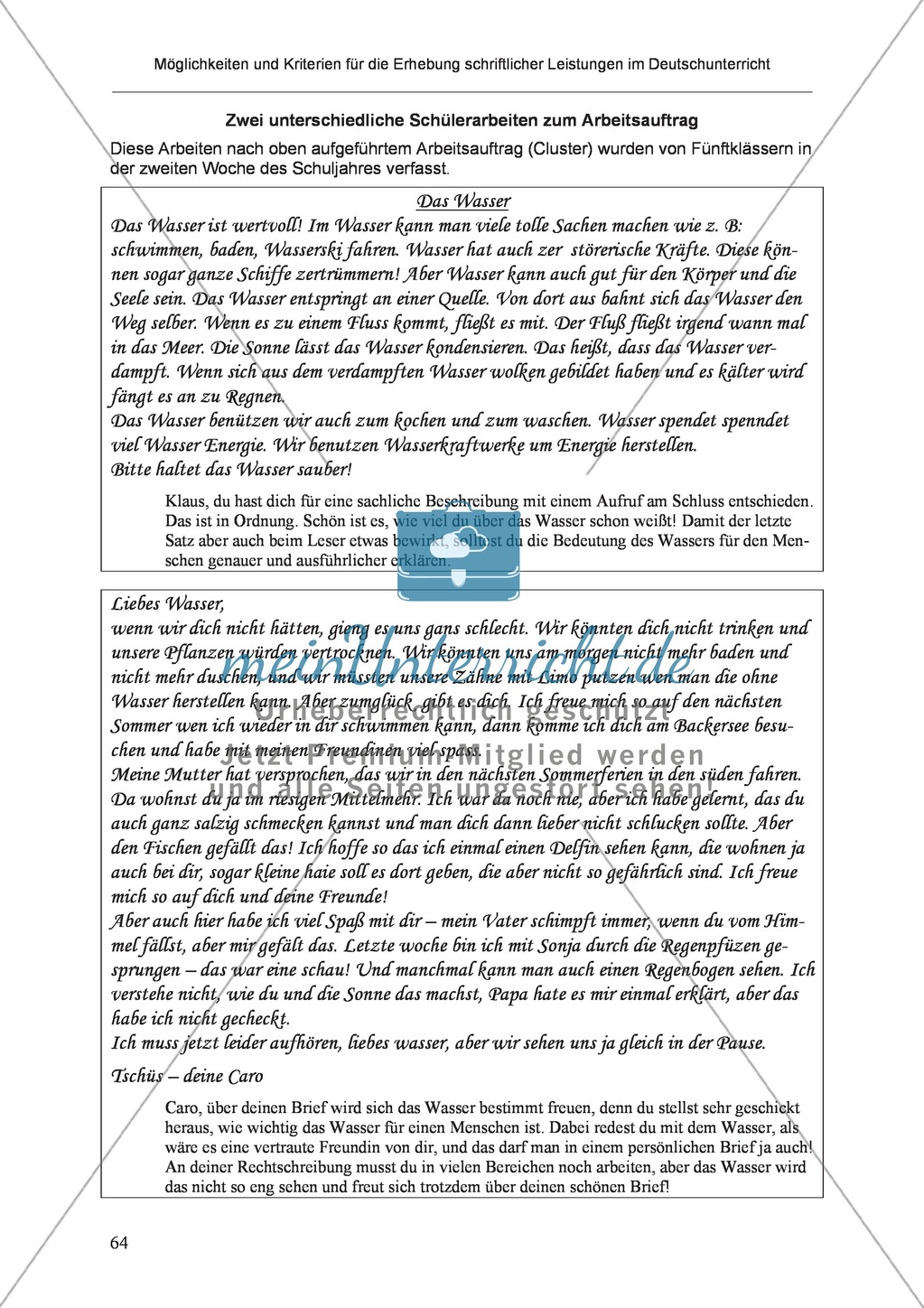 Möglichkeiten und Kriterien für die Erhebung schriftlicher Leistungen im Deutschunterricht: Weitere ausgewählte Schreibformen - Kreatives Schreiben Preview 7