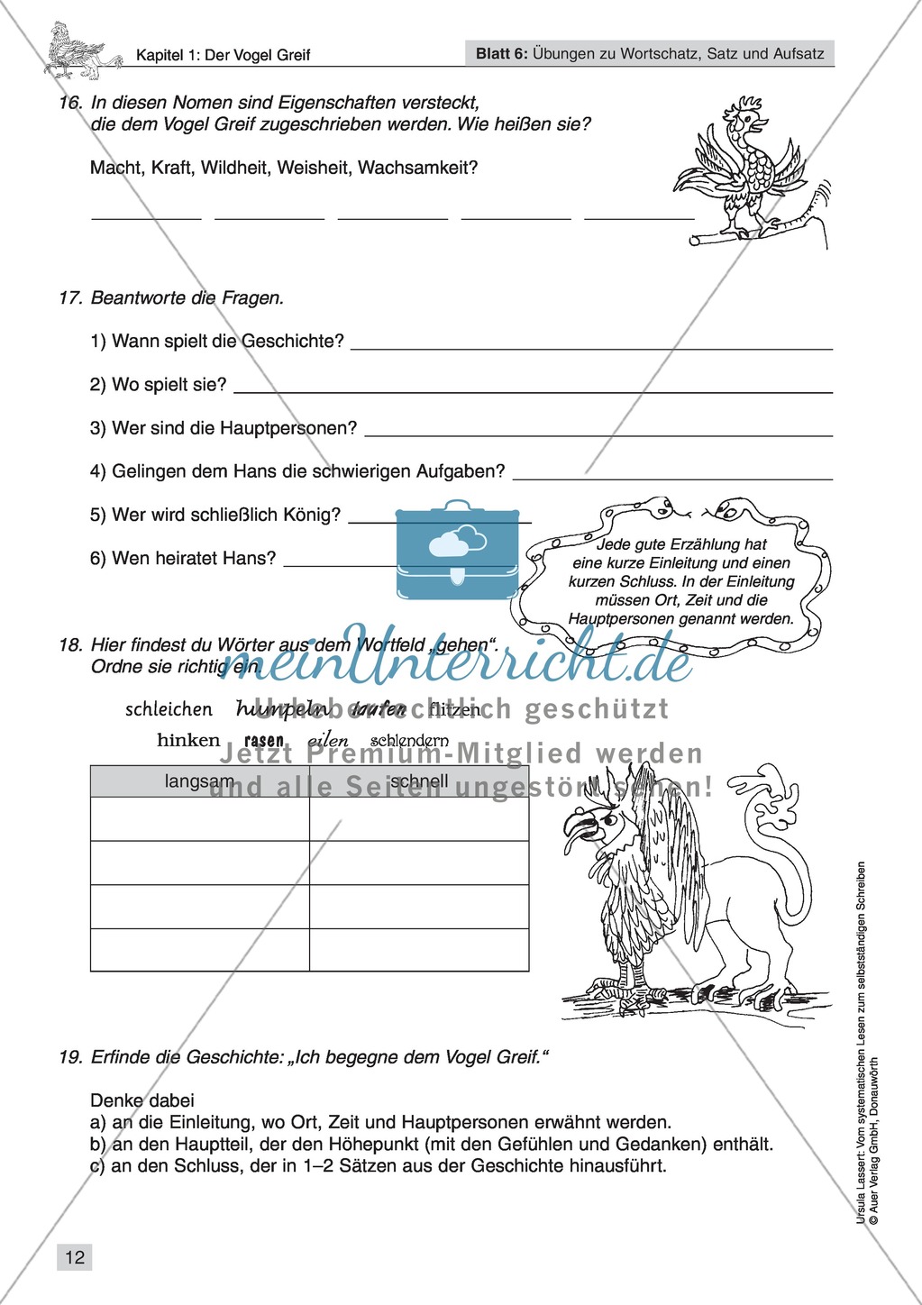 Vom systematischen Lesen zum selbstständigen Schreiben: Texte von Fabelwesen Preview 10