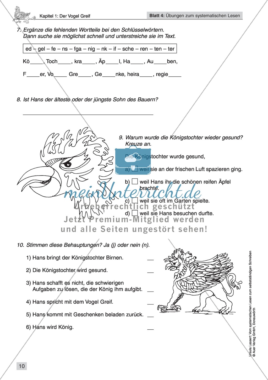Vom systematischen Lesen zum selbstständigen Schreiben: Texte von Fabelwesen Preview 8