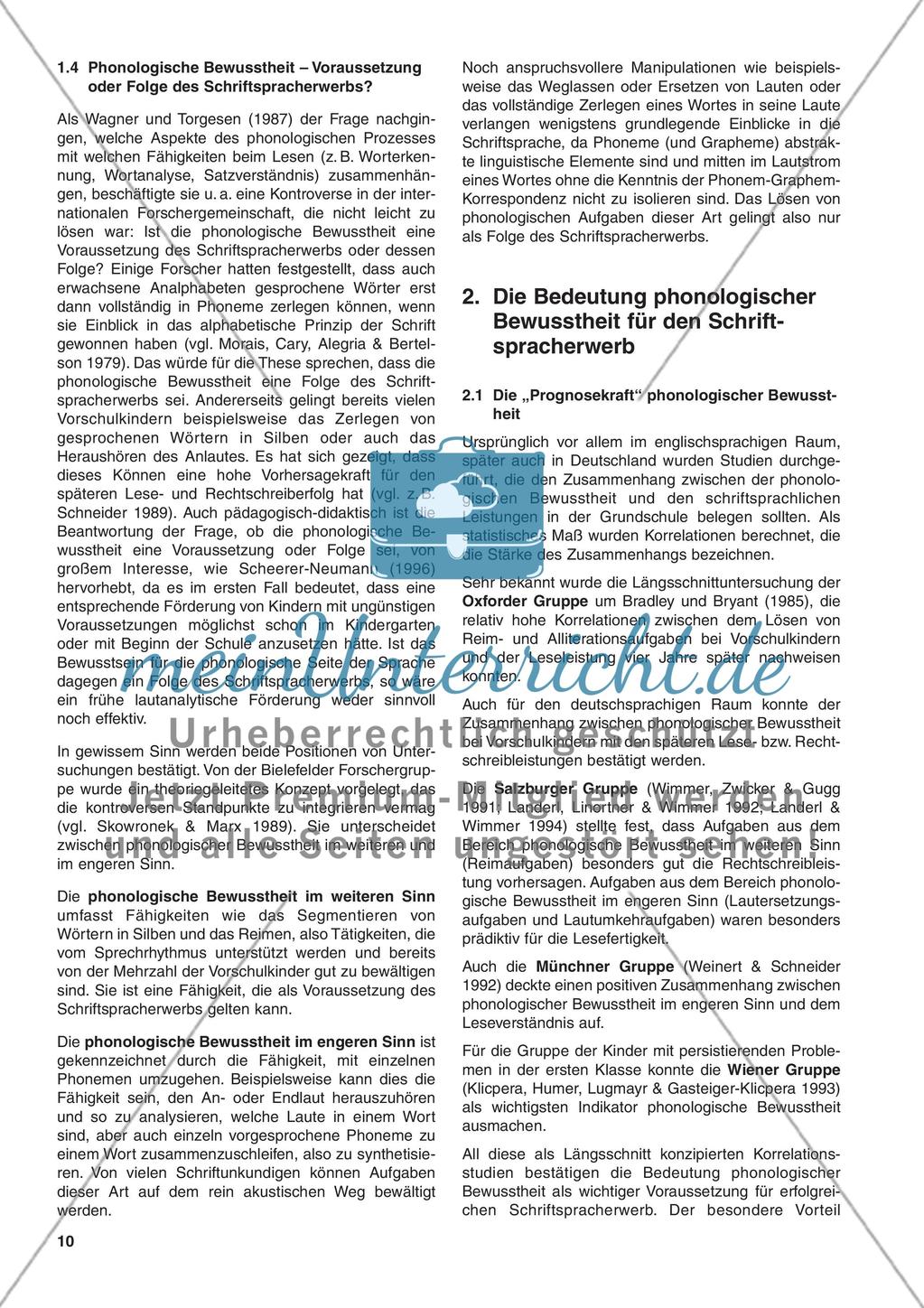 Was ist phonologische Bewusstheit?: Informationstext Preview 3
