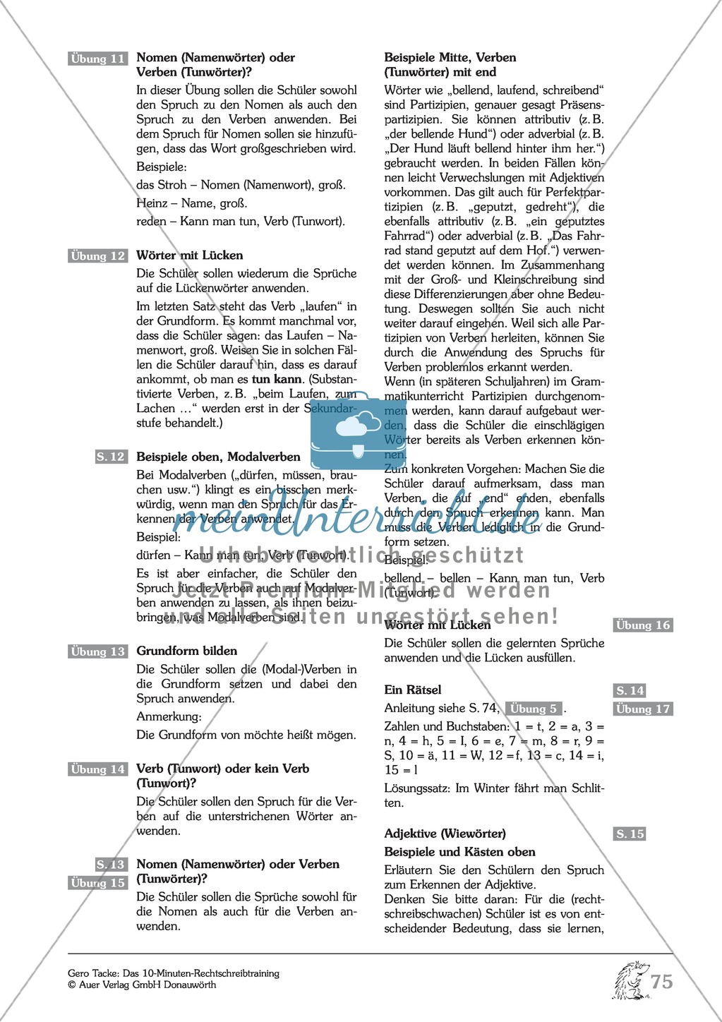 Groß- und Kleinschreibung - Verben: Arbeitsblatt + Erläuterung Preview 2