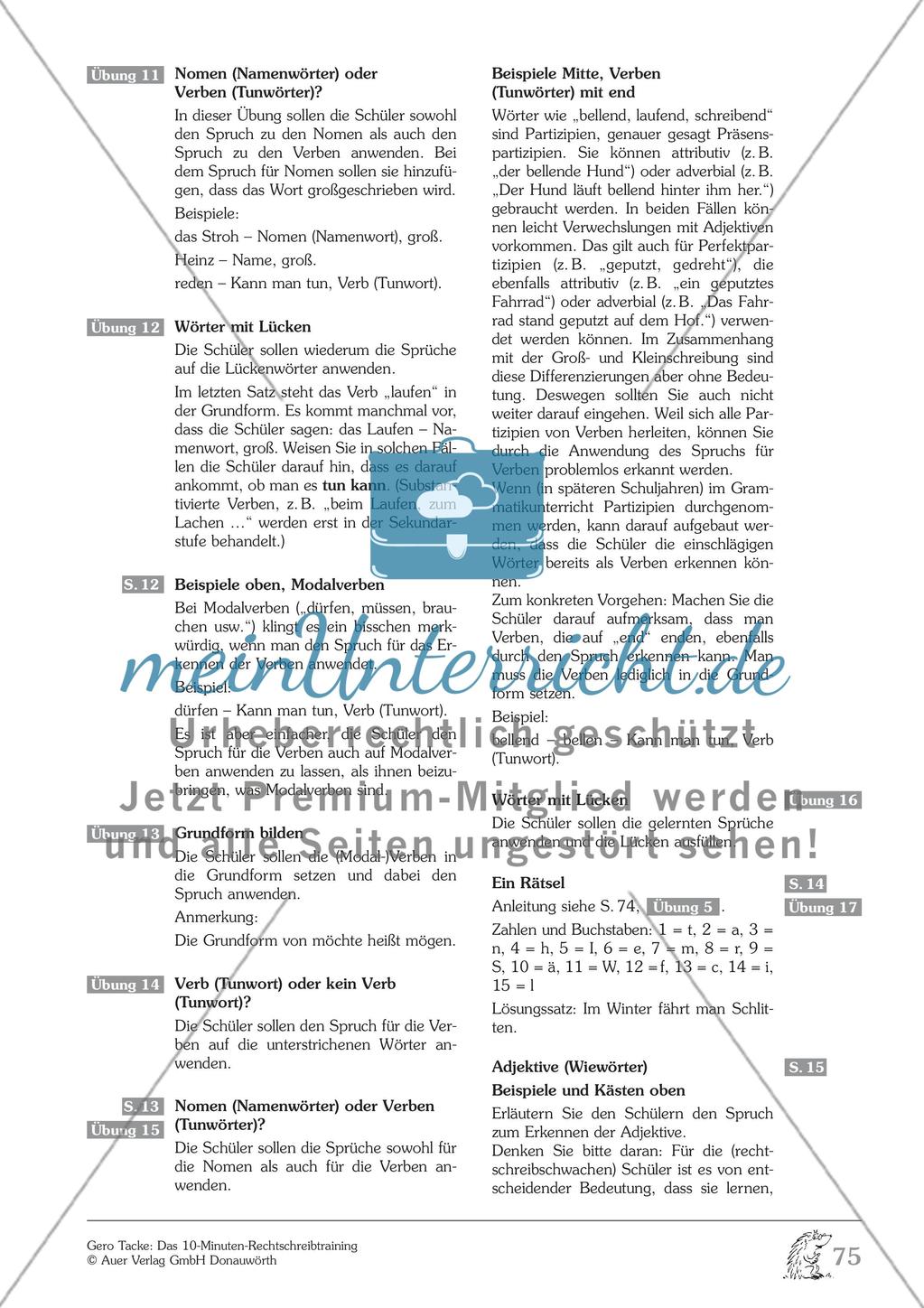 Groß- und Kleinschreibung - Verben: Arbeitsblatt + Erläuterung Preview 2
