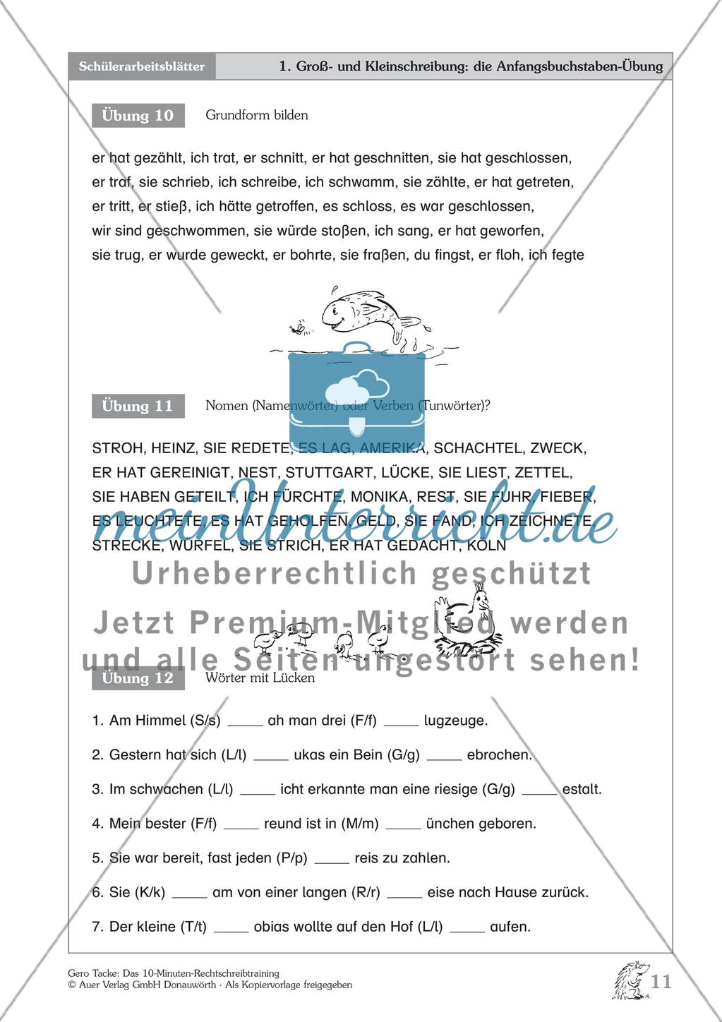 Groß- und Kleinschreibung - Verben und Nomen: Arbeitsblatt + Erläuterung Preview 1