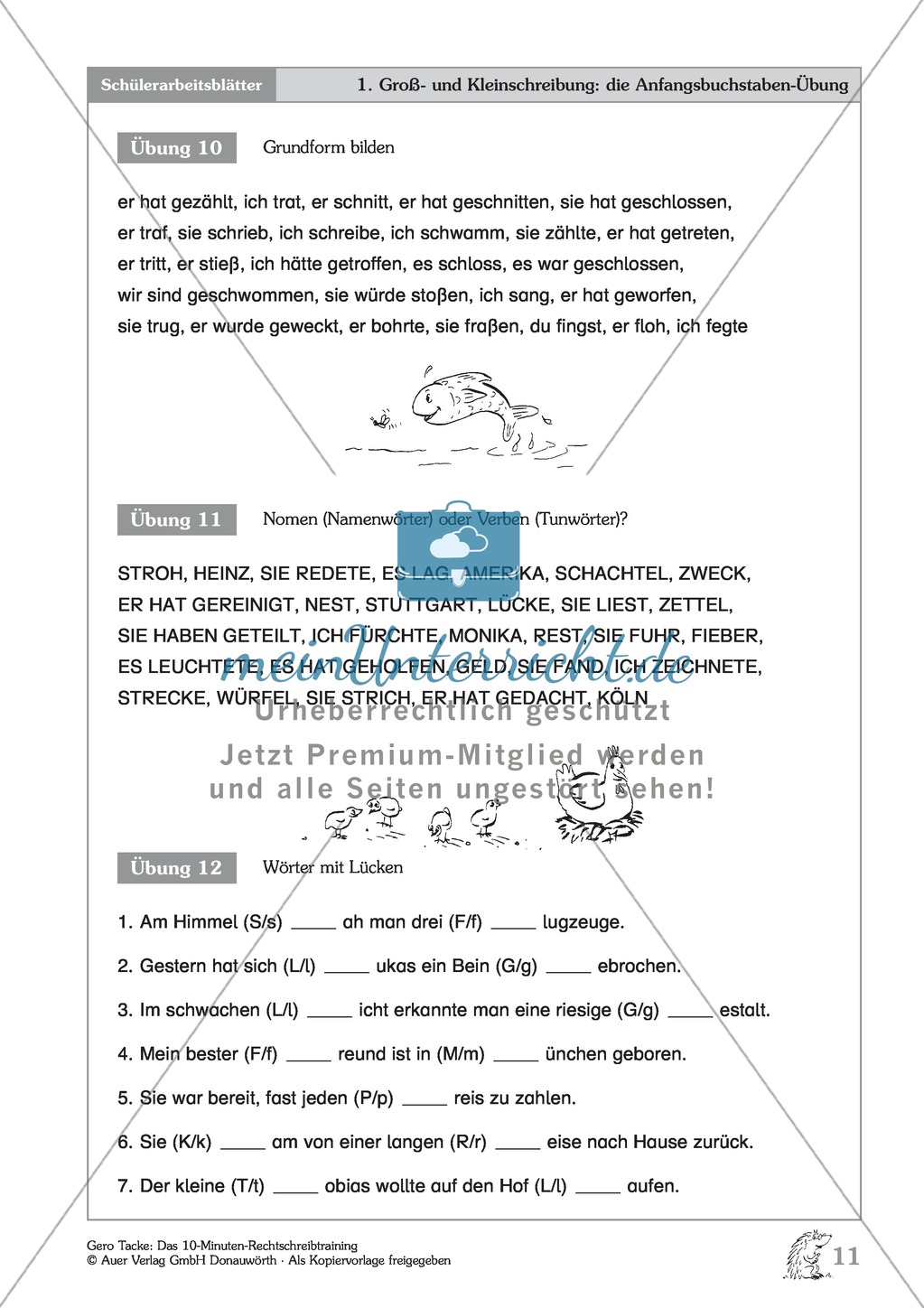 Groß- und Kleinschreibung - Verben und Nomen: Arbeitsblatt + Erläuterung Preview 1