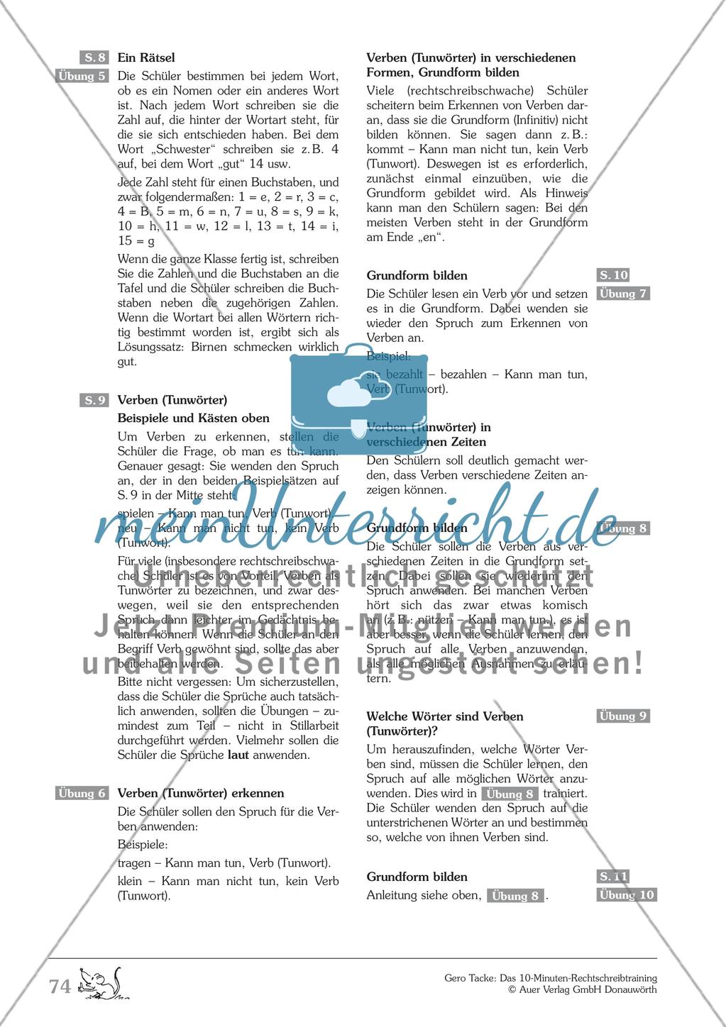 Groß- und Kleinschreibung - Verben und Nomen: Arbeitsblatt + Erläuterung Preview 2