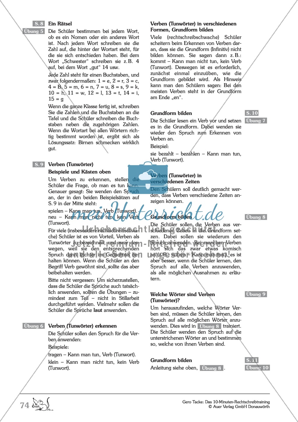 Groß- und Kleinschreibung - Grundformen bilden: Arbeitsblatt + Erläuterung Preview 2