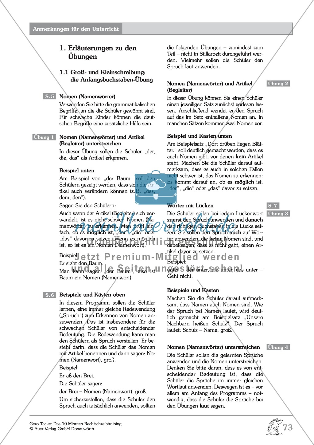 Groß- und Kleinschreibung - Nomen: Arbeitsblatt + Erläuterung Preview 2
