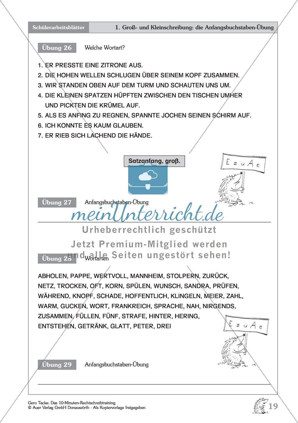 Groß- und Rechtschreibung - Wortarten: Arbeitsblatt + Erläuterung Preview 1