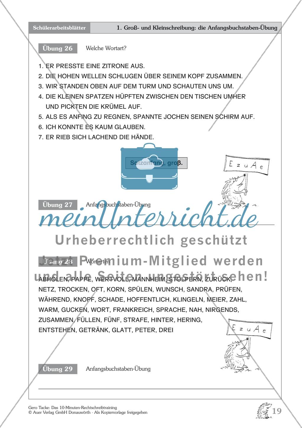 Groß- und Rechtschreibung - Wortarten: Arbeitsblatt + Erläuterung Preview 1