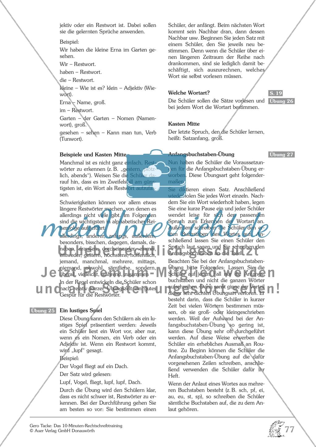 Groß- und Rechtschreibung - Wortarten: Arbeitsblatt + Erläuterung Preview 2