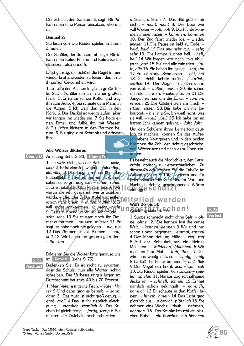 Einüben der 100 häufigsten Fehlerwörter - Wort 13-25: Arbeitsblätter + Erläuterung Preview 8