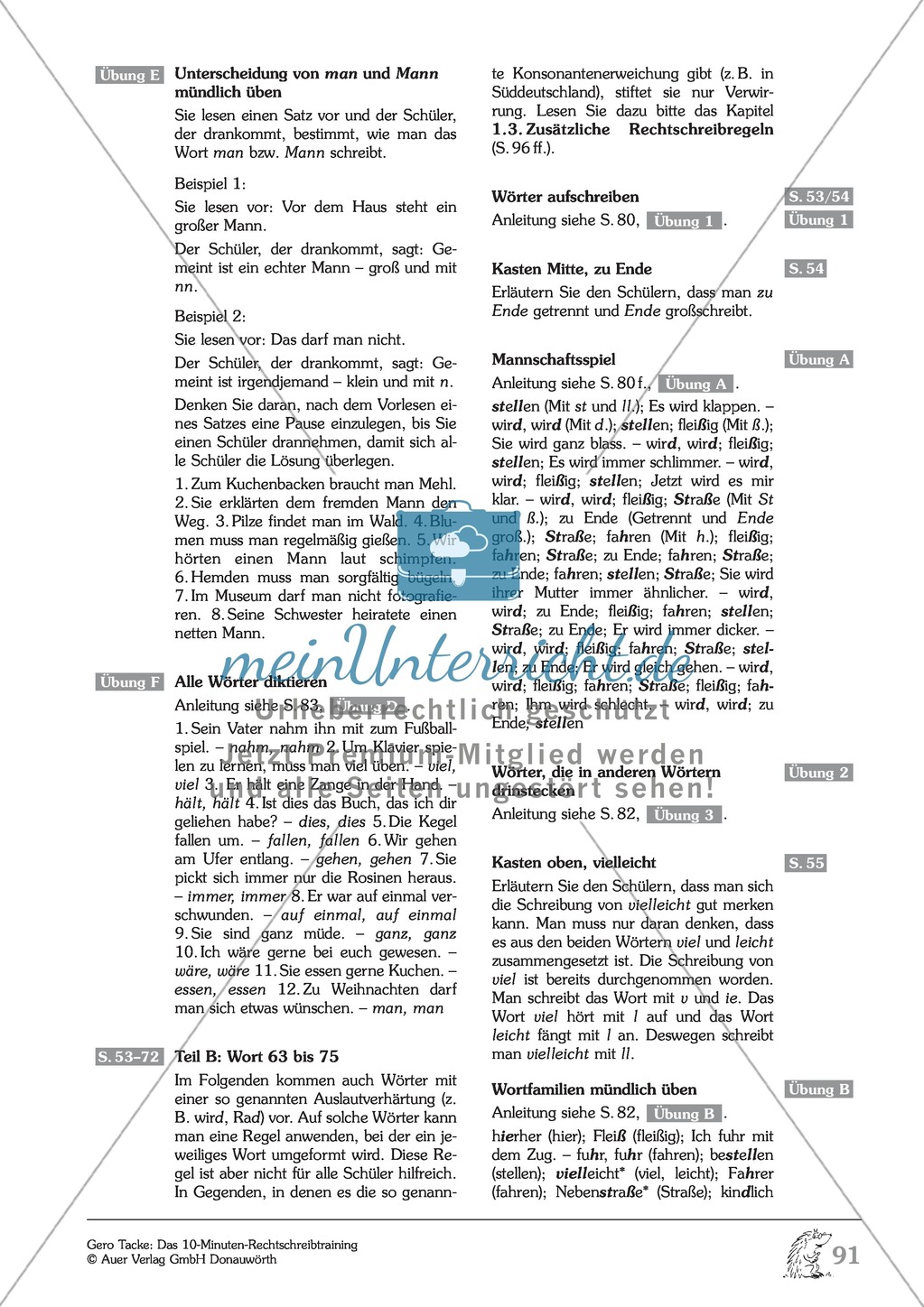 Einüben der 100 häufigsten Fehlerwörter - Wort 51-62: Arbeitsblätter + Erläuterung Preview 9