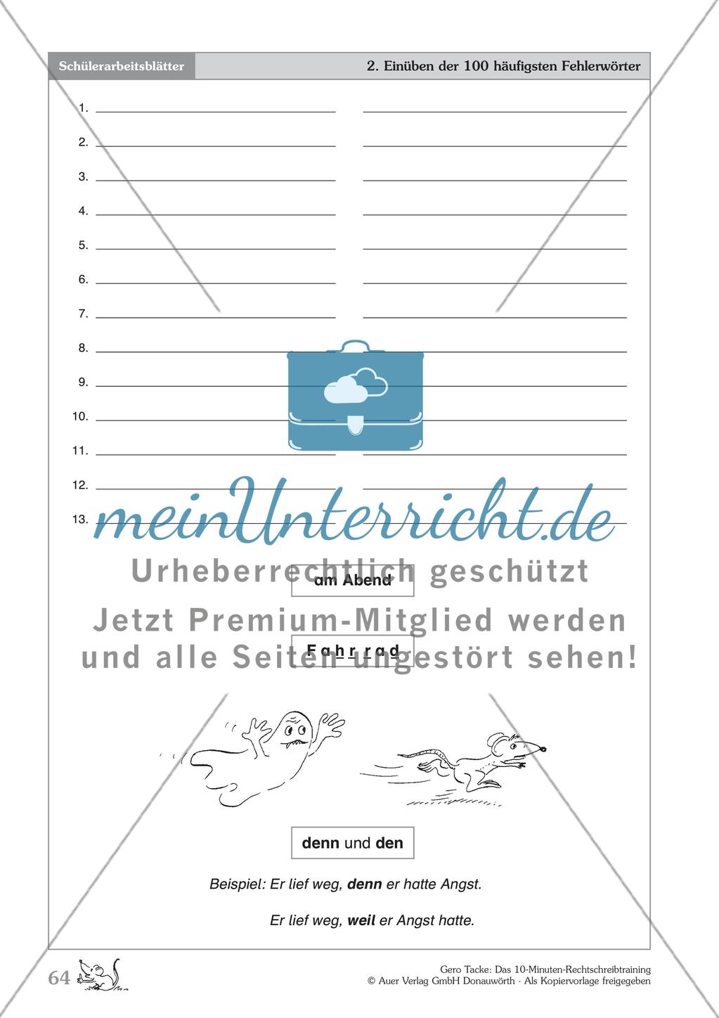Einüben der 100 häufigsten Fehlerwörter - Wort 88-100: Arbeitsblätter + Erläuterung Preview 2
