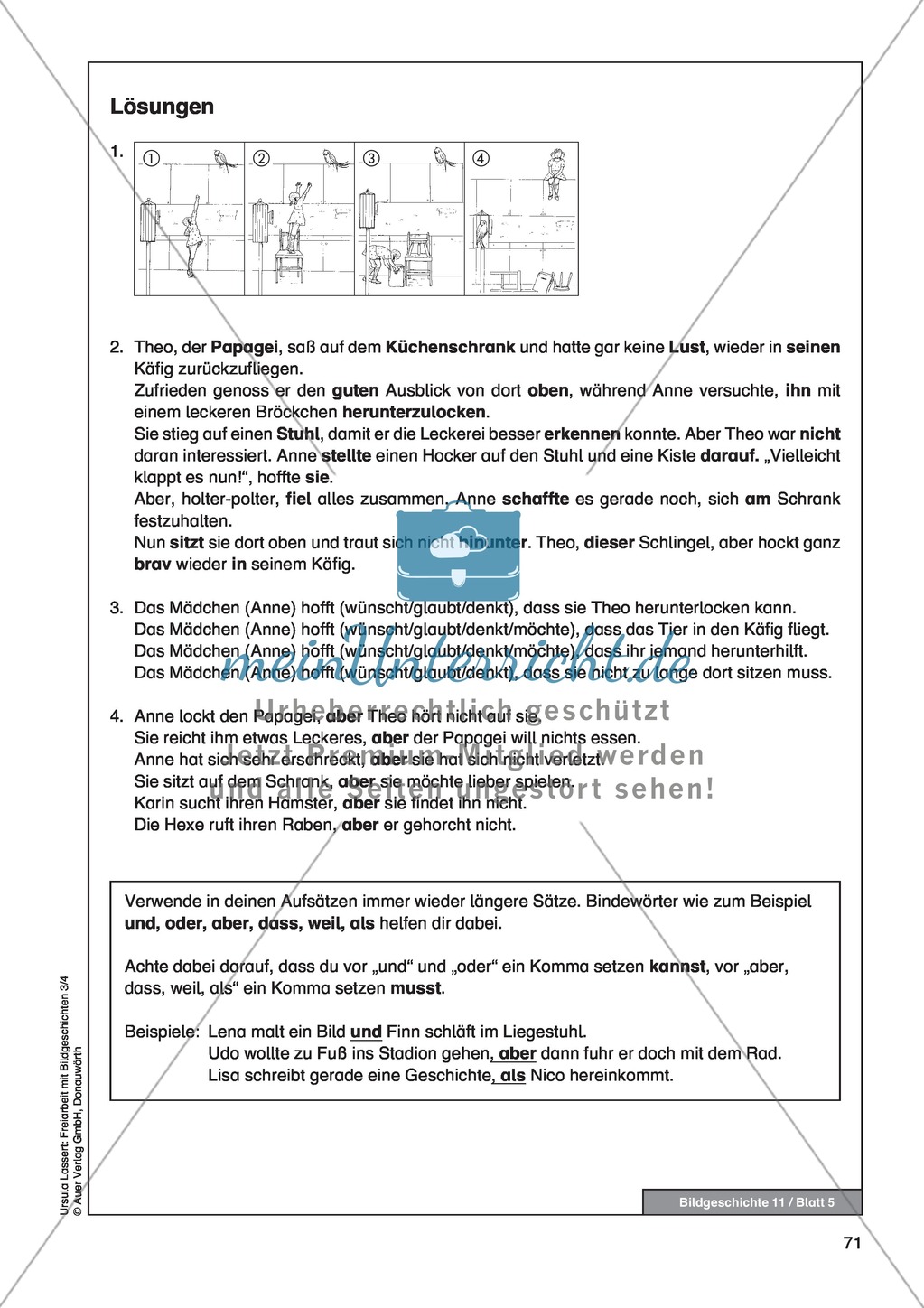 Bildergeschichte "Der ungehorsame Papagei": Bildmaterial ...