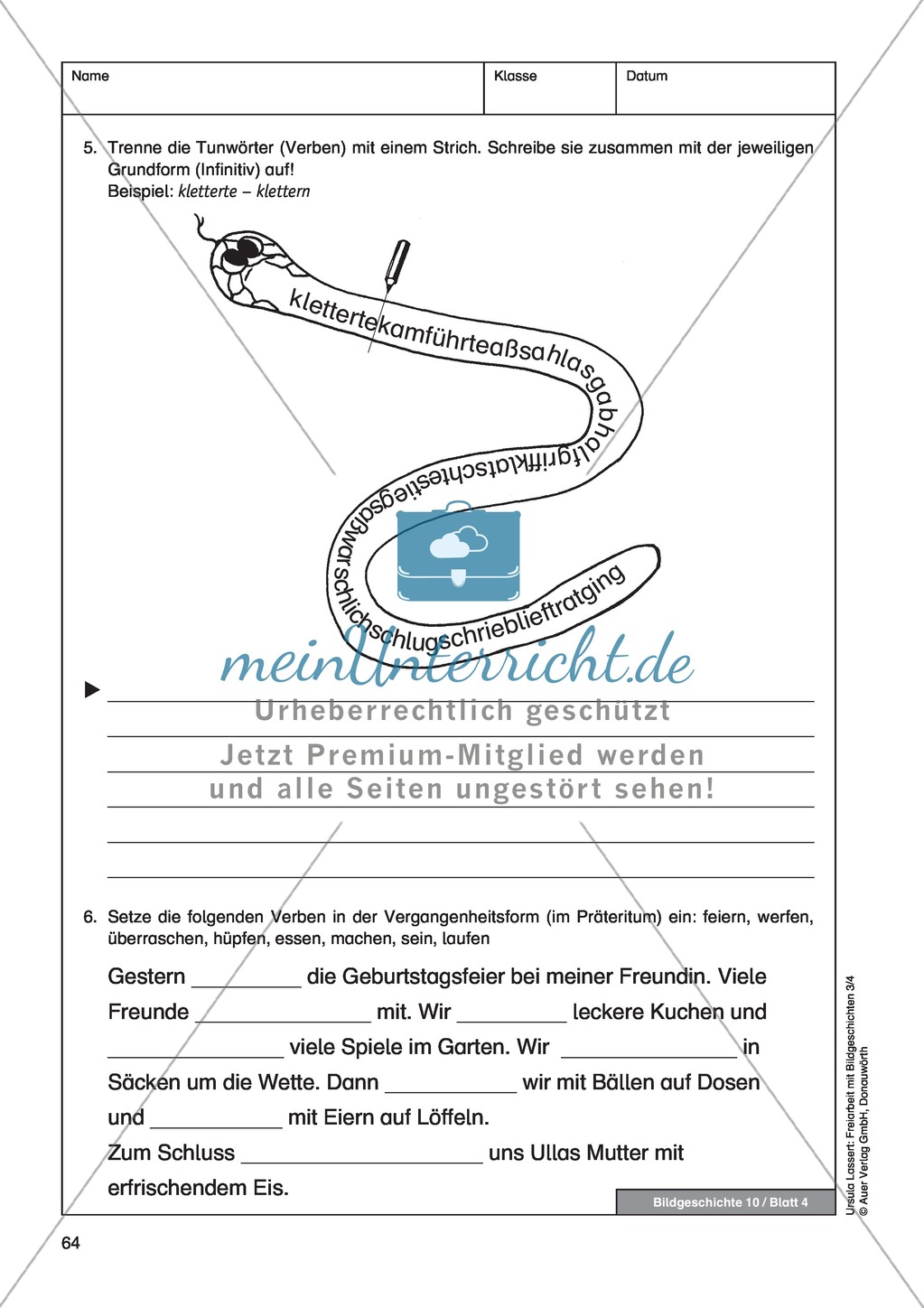 Bildergeschichte "Auf dem Fußballplatz": Bildmaterial + Arbeitsblätter + Lösungen Preview 5