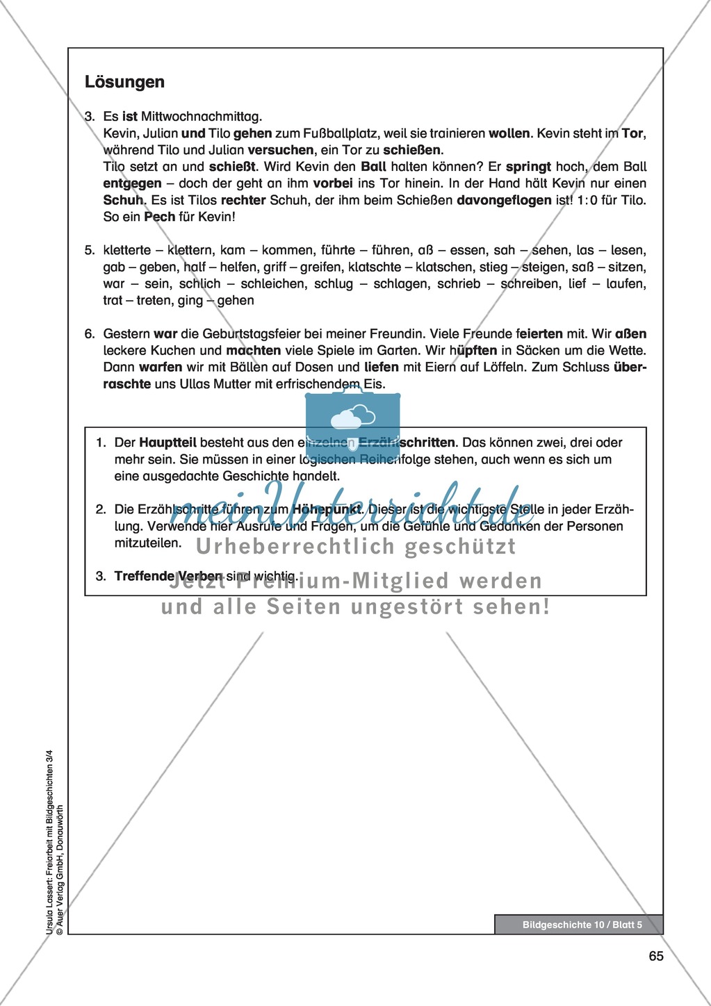 Bildergeschichte "Auf dem Fußballplatz": Bildmaterial + Arbeitsblätter + Lösungen Preview 6