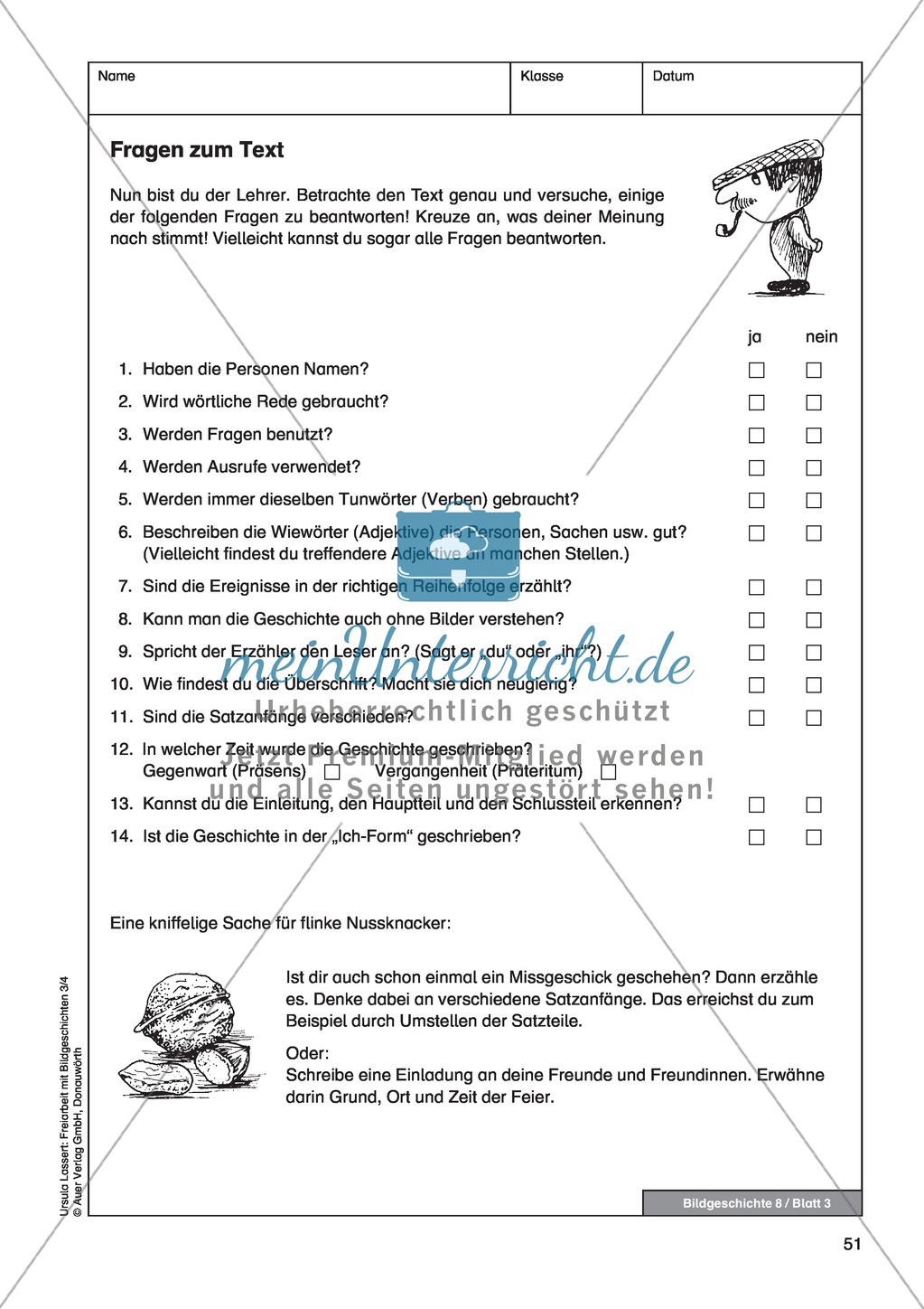 Bildergeschichte "Die Geburtstagstorte": Bildmaterial + Arbeitsblätter + Lösungen Preview 4