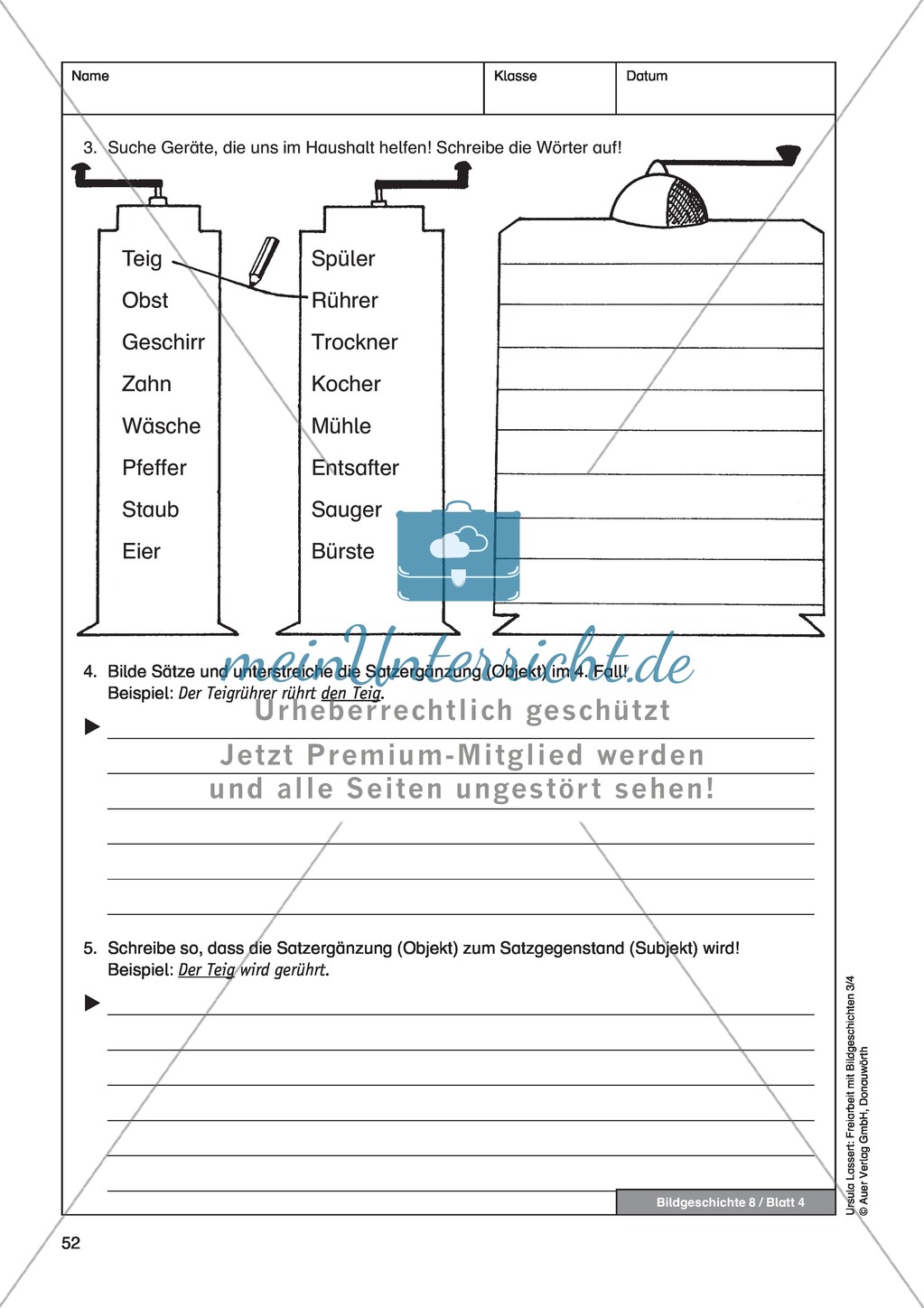 Bildergeschichte "Die Geburtstagstorte": Bildmaterial + Arbeitsblätter + Lösungen Preview 5
