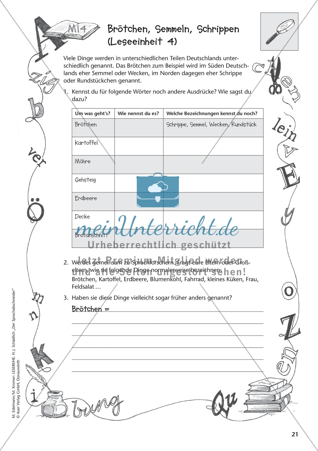 Sprachvarietäten erkennen und sammeln: Arbeitsblatt Preview 1
