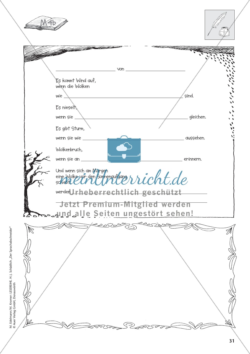 Ein eigenes Gedicht schreiben: Arbeitsblätter + Gedicht Preview 2