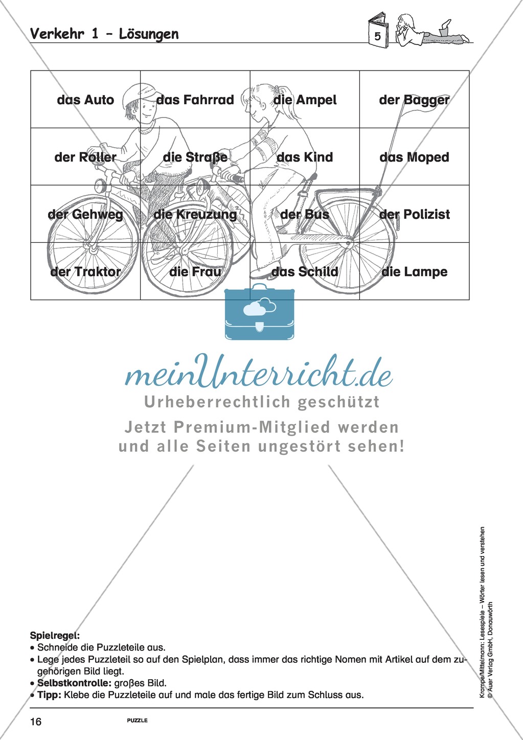 Einzelwörter mit Bild: Spielkarten + Lösung Preview 10
