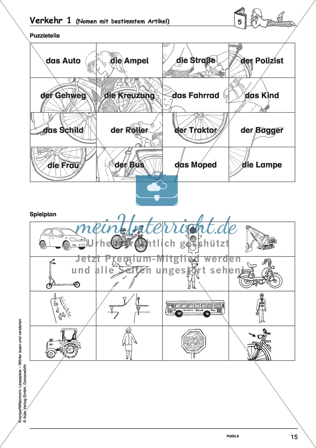 Einzelwörter mit Bild: Spielkarten + Lösung Preview 9