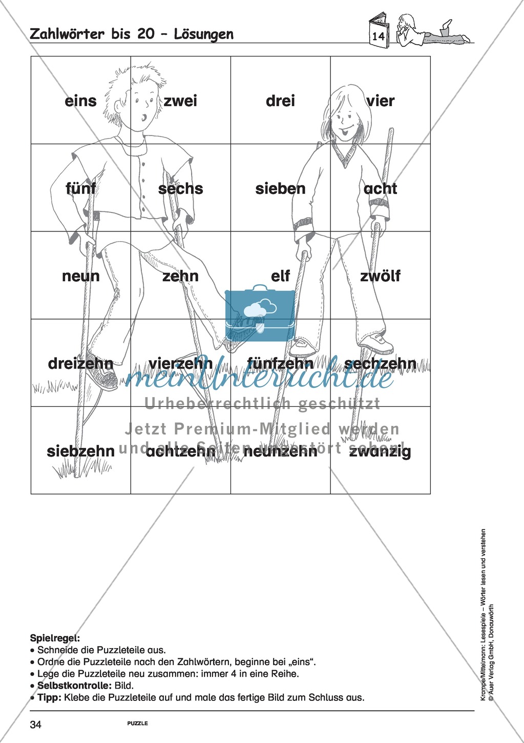 Einzelwörter ohne Bild: Spielkarten + Lösung Preview 8