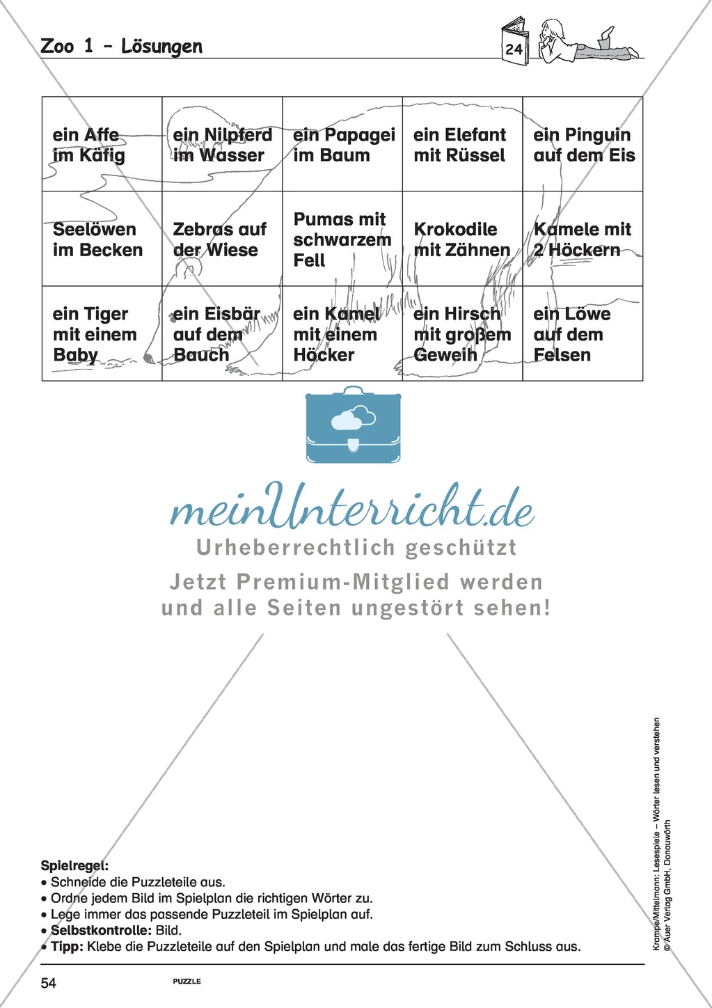 Mehrere Wörter mit Bild: Spielkarten + Lösung Preview 12