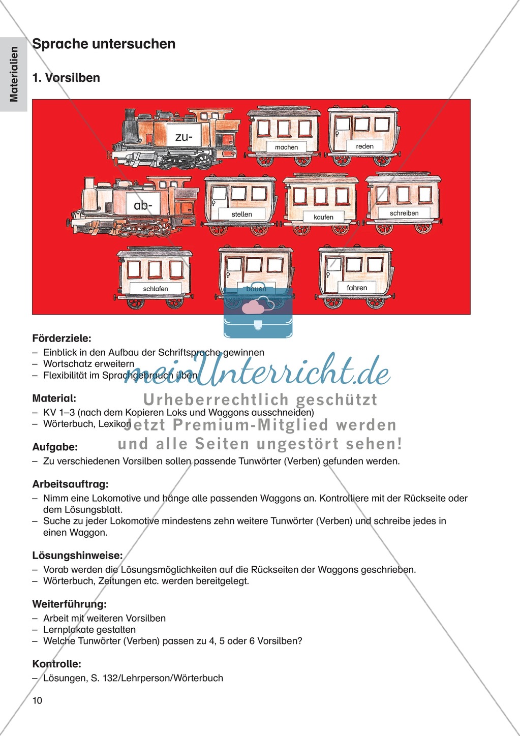 Sprache untersuchen - Vorsilben: Erläuterung + Übungen + Lösung Preview 1