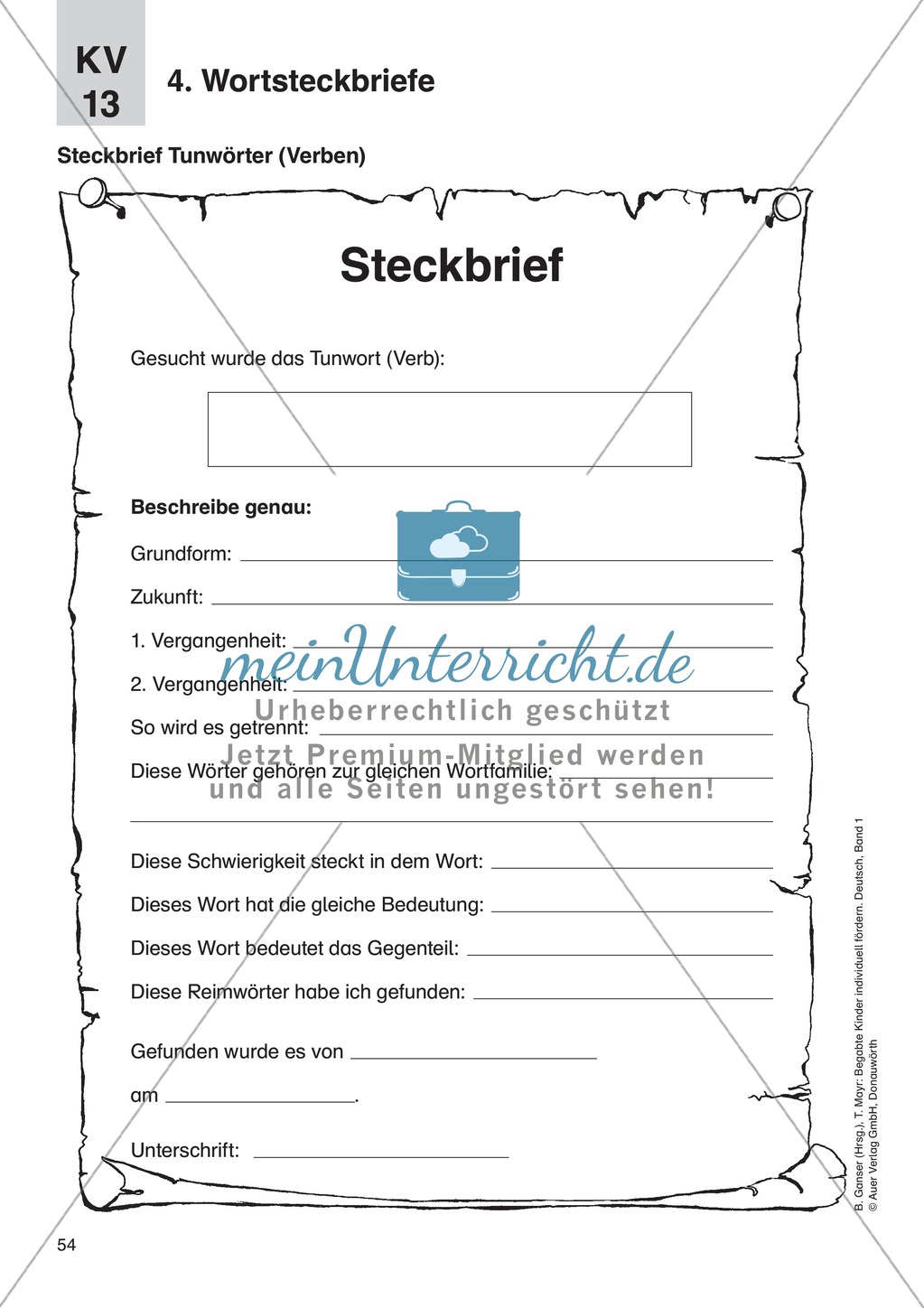 Sprache untersuchen - Wortsteckbriefe: Erläuterung + Übungen Preview 3